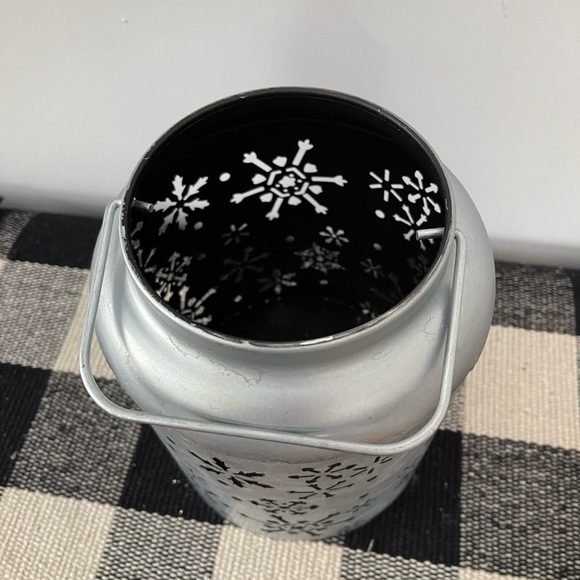 Galvanized Metal Snowflake Lantern - Picture 2 of 3